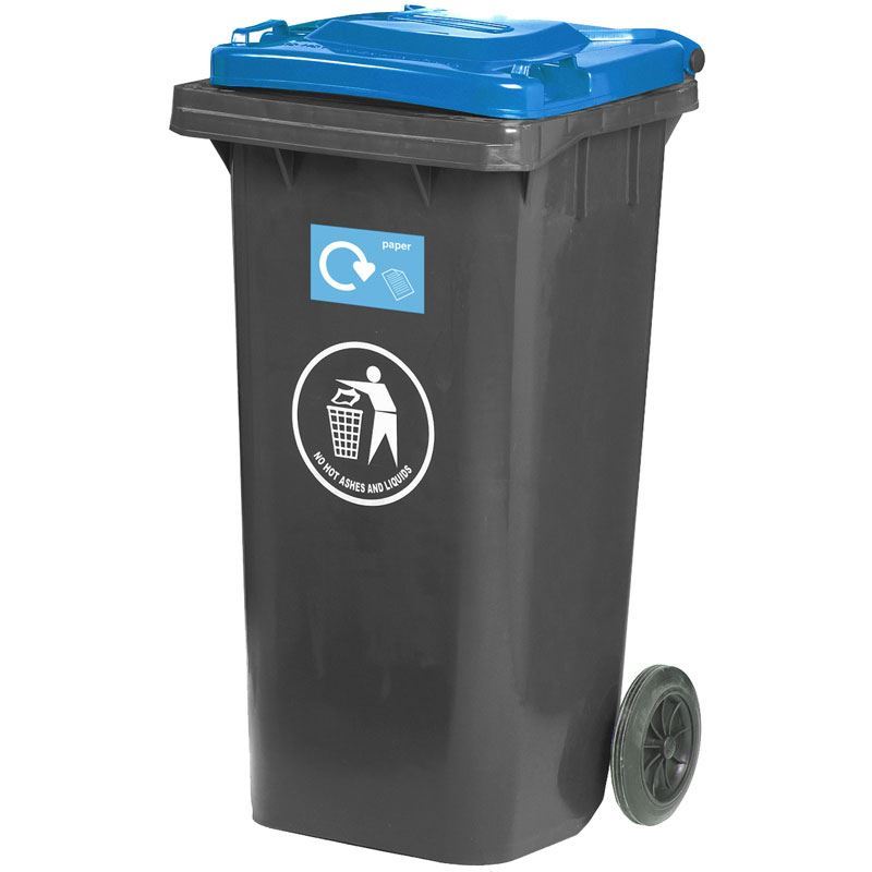 120 Litre Wheeled Bin with Black Lid
