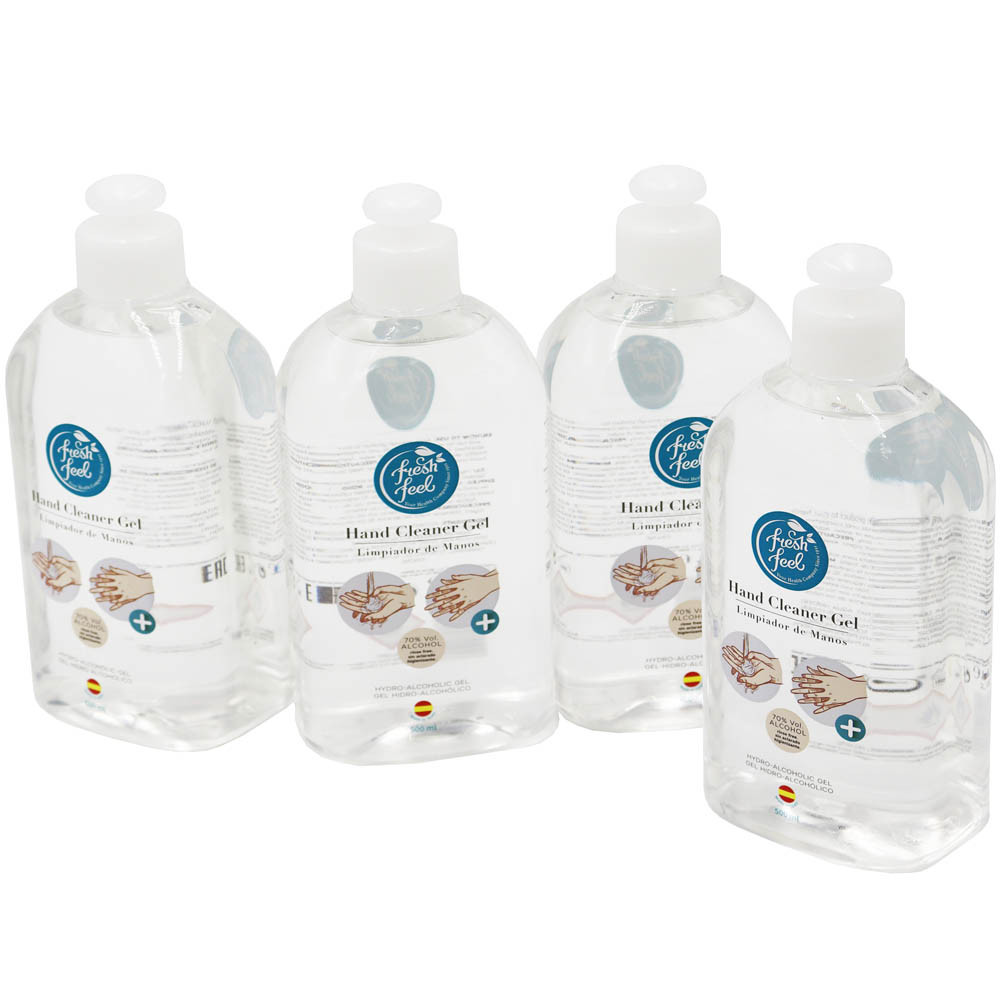 70% Alcohol Hydroalcoholic Hand Sanitiser Gel - 500ml - Pack of 4