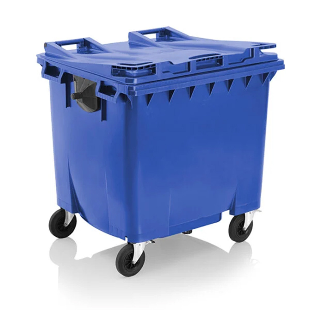 1100 Litre Flat Wheeled Bin - Blue
