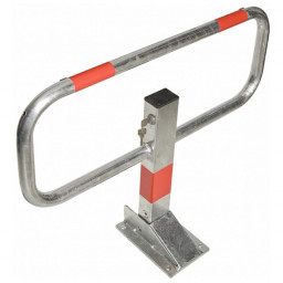 Commander Drop Down Frame Parking Post - Galvanised Finish with Red Reflective Bands