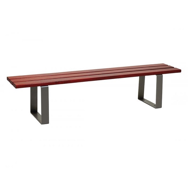 Riga Wood and Steel Bench - mahogany