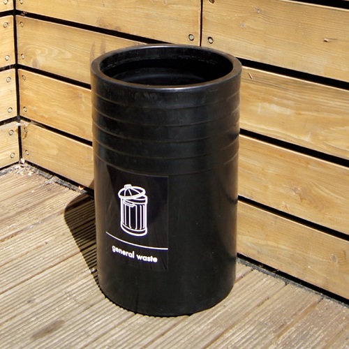 Open Top Litter Bin - 91 Litre - black