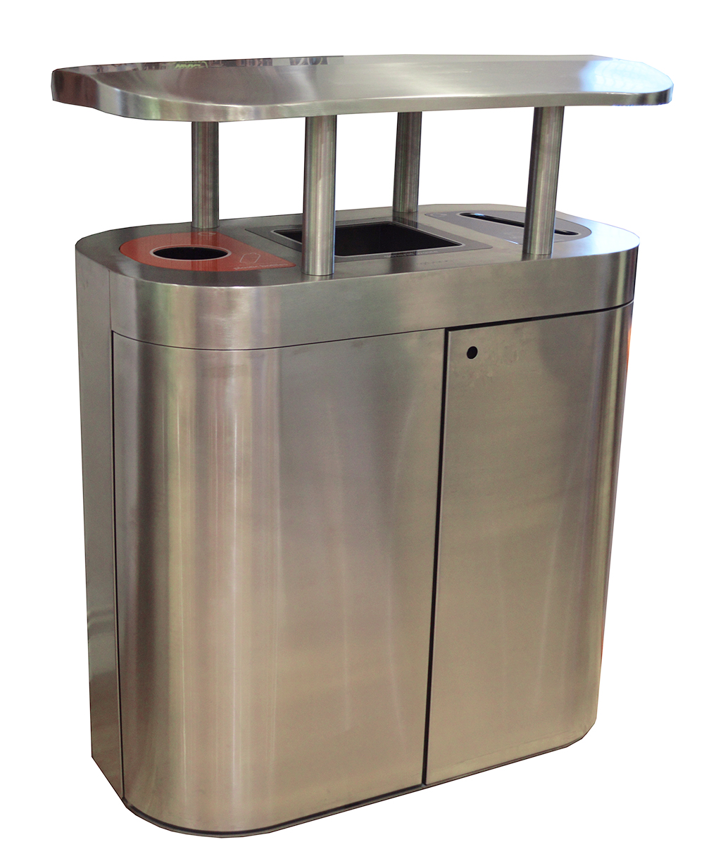 Torpedo Triple External Recycling Bin with Orbit Hood - 270 Litre