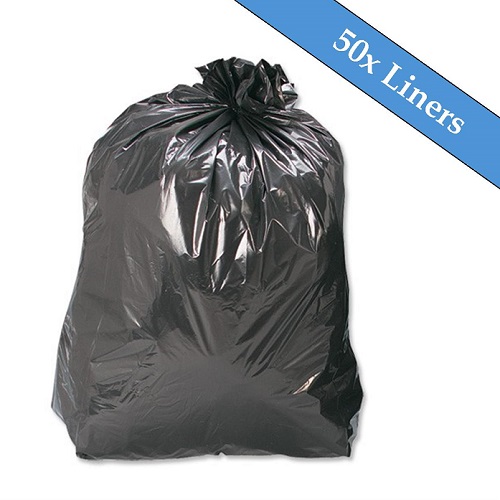 Heavy Duty 1100 Litre Black Wheeled Bin Liner - 50 Liners Per Box