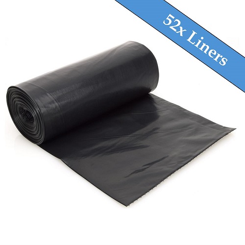 140 Litre Large Black Superior Recycled Wheelie Bin Liners - 52 Liners Per Box
