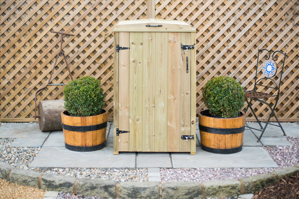 Single Chest Timber Wheelie Bin Store
