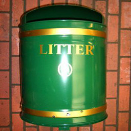 Knight Dome Top Wall Mountable Litter Bin - 40 Litre Capacity