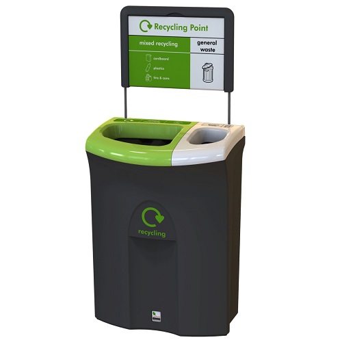 Meridian Recycling Bin with Twin Open Apertures - 110 Litre