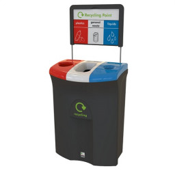 Meridian Recycling Bin with Twin Open Apertures - 110 Litre