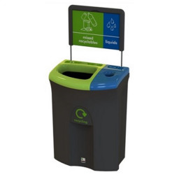 Meridian Recycling Bin with Open & Liquid Collection Apertures - 110 Litre