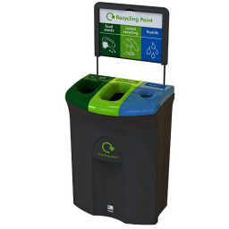 Meridian Recycling Bin with Two Open & Liquid Apertures - 110 Litre