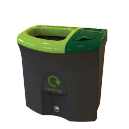 Mini Meridian Recycling Bin with Open & Lift Up Apertures - 87 Litre