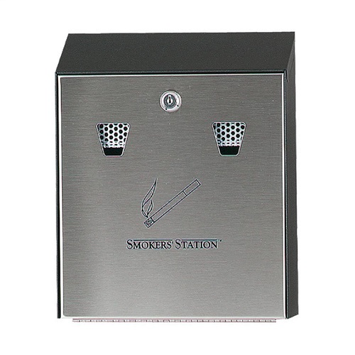 Smokers Station Wall Mountable Cigarette Bin - Black