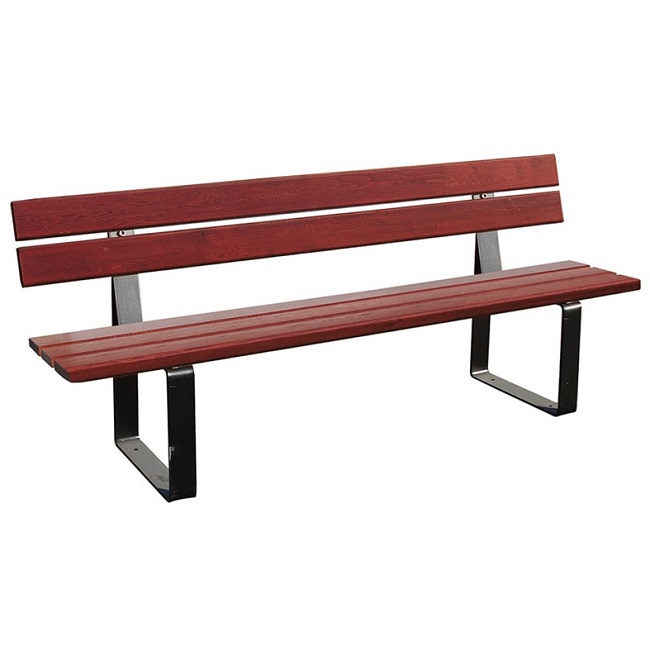 Riga Wood and Steel Bench - mahogany