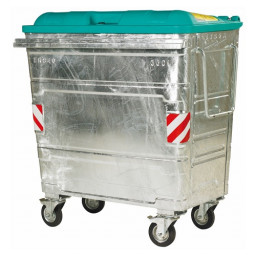 1100 Litre Galvanised Steel Wheeled Container
