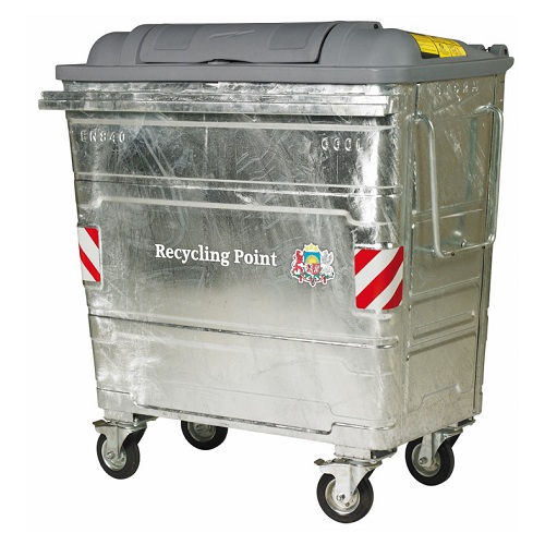 500 Litre Galvanised Steel Wheeled Recycling Waste Container
