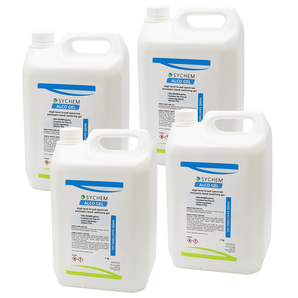 75% Alcohol Hand Sanitiser Gel - 5 Litre - Pack of 4
