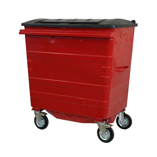 Taylor Continental Wheeled Bin - 820 Litre Capacity - red