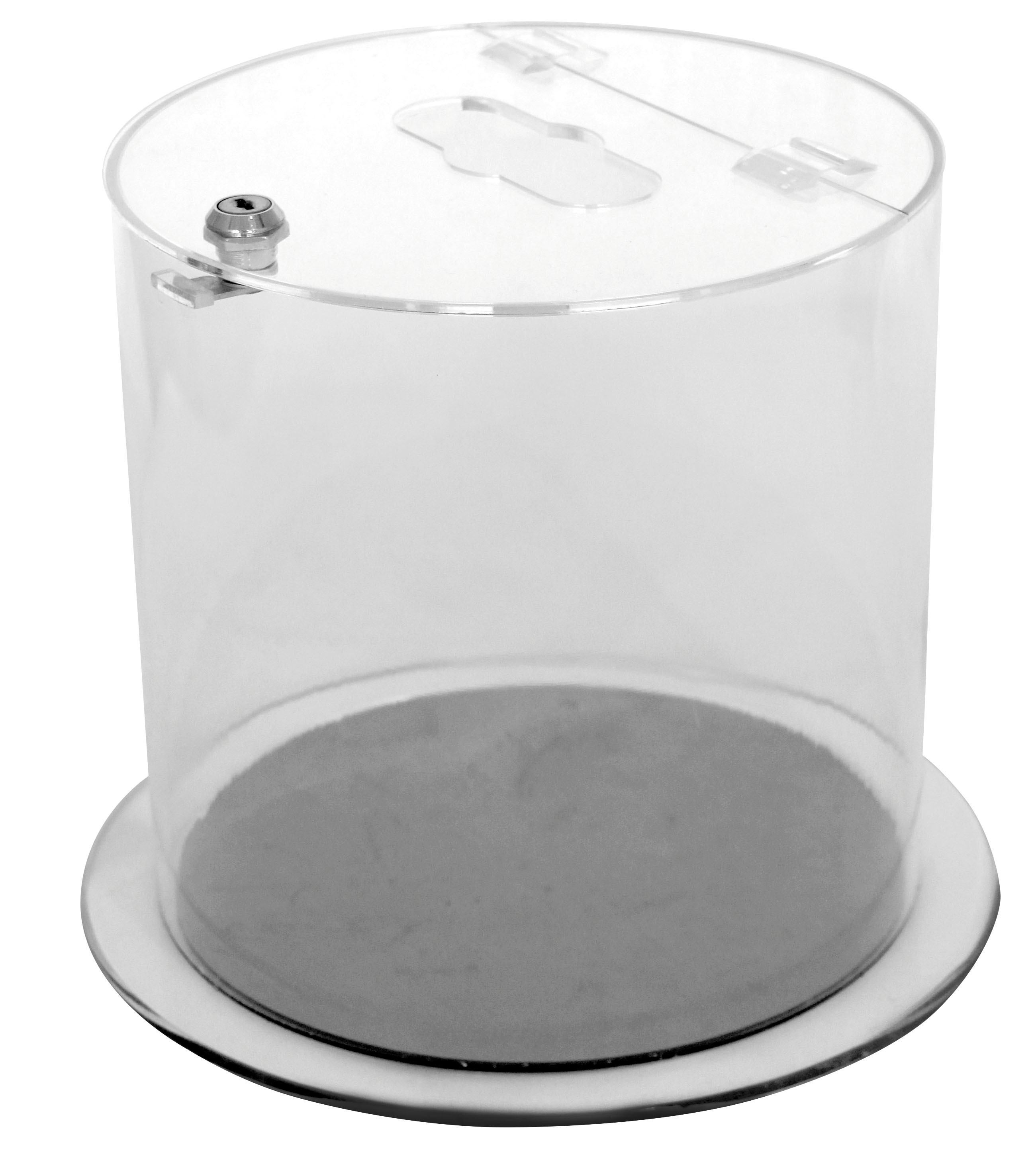 Acrylic Lockable Recycling Tube Bin - 12 / 37 Litre