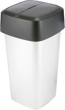 Metal Look Trap Door Waste Bin - 60 Litre