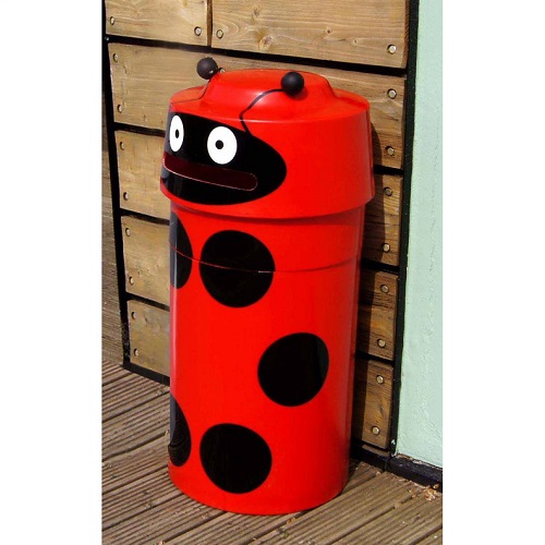 Ladybird Animal Face Litter Bin - 90 Litre