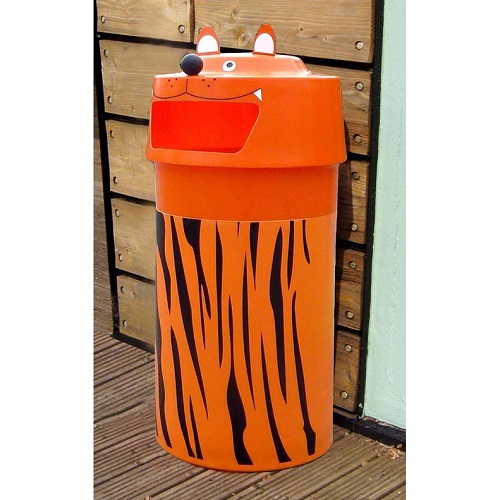 Tiger Animal Face Litter Bin - 90 Litre - lifestyle picture