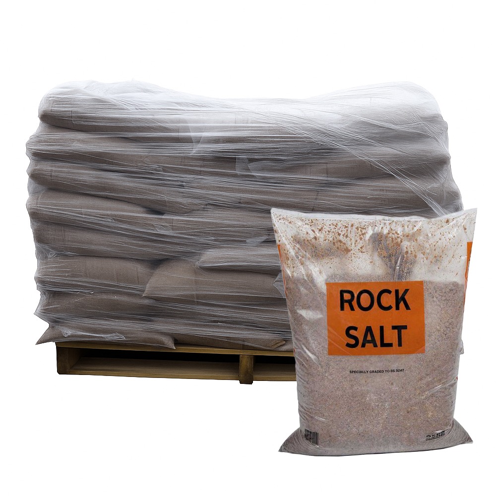 25 kg Brown De-icing Rock Salt x40 Bags - 1000 kg