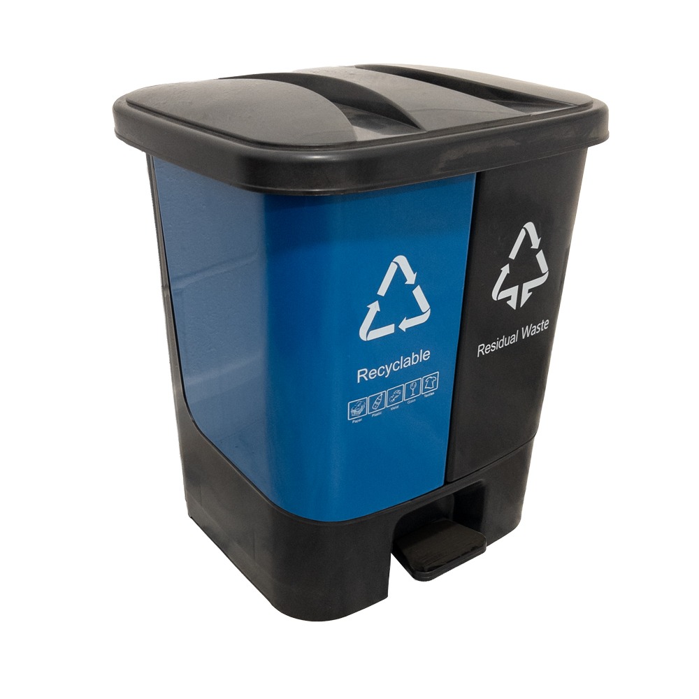 Double Recycling Waste Bin - 60L