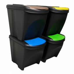 Simpler Recycling Set of 4 25L Stackable Recycling Bins  - Stackinbin