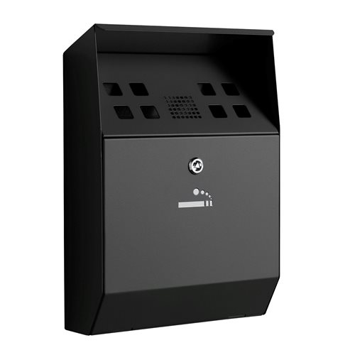 Black Wall Mounted Stainless Steel Cigarette Bin