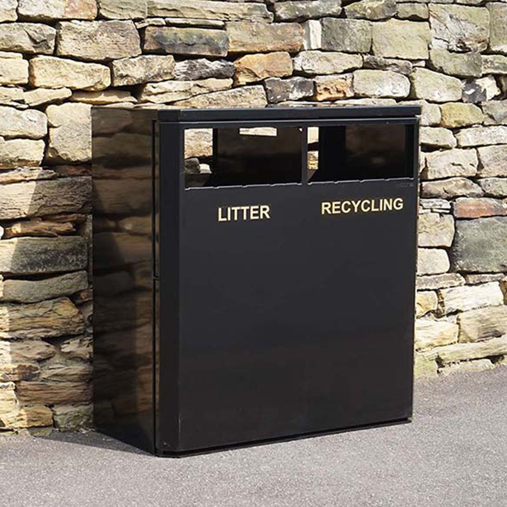 Middlesbrough Dual Litter & Recycling Bin - 224 Litre