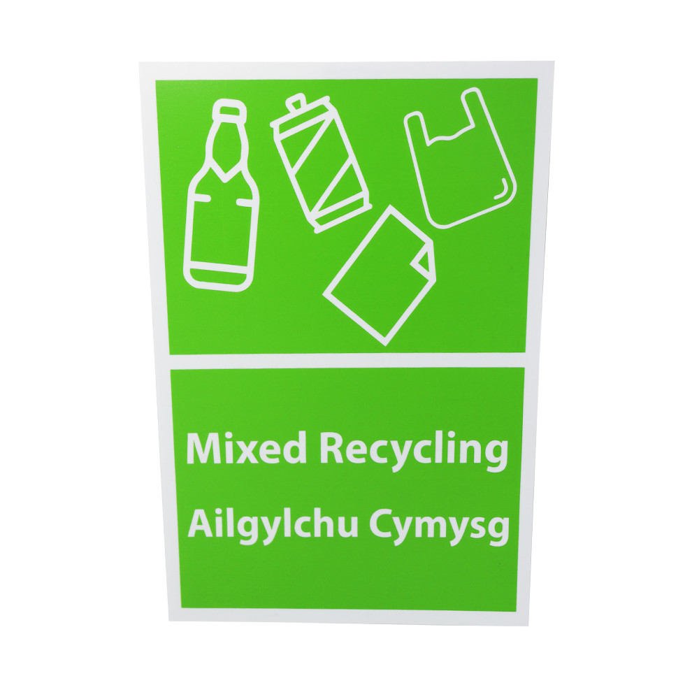 A4 Bilingual Welsh and English Vinyl Bin Sticker