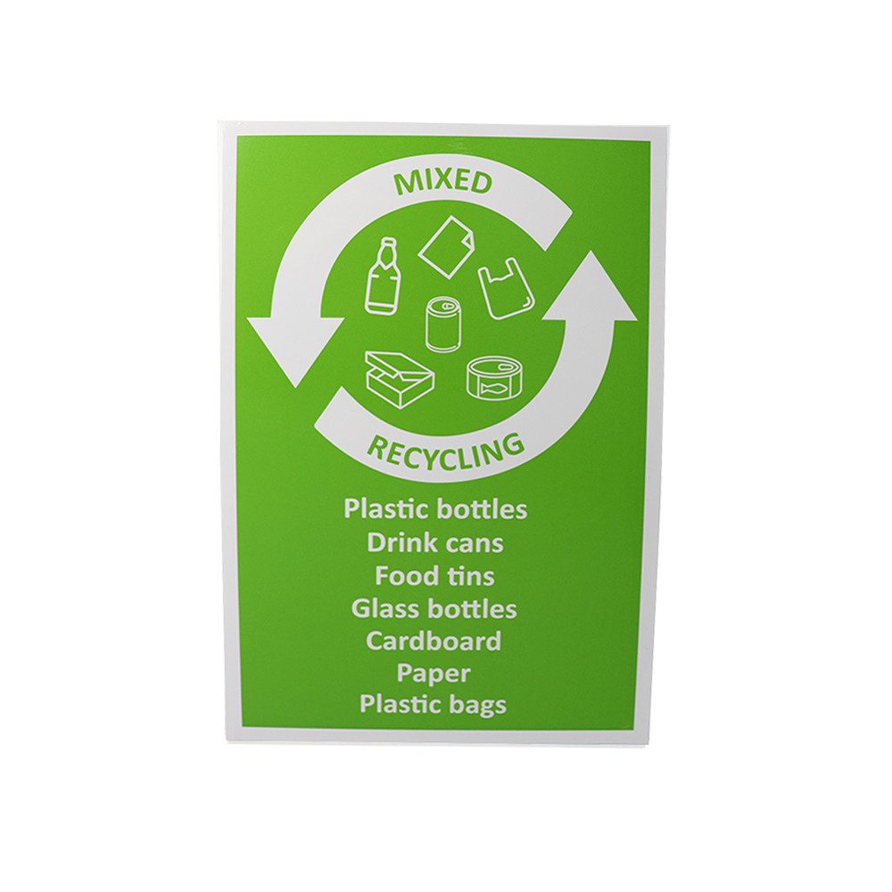 A4 Mixed Recycling Sticker (With Different Waste Streams)