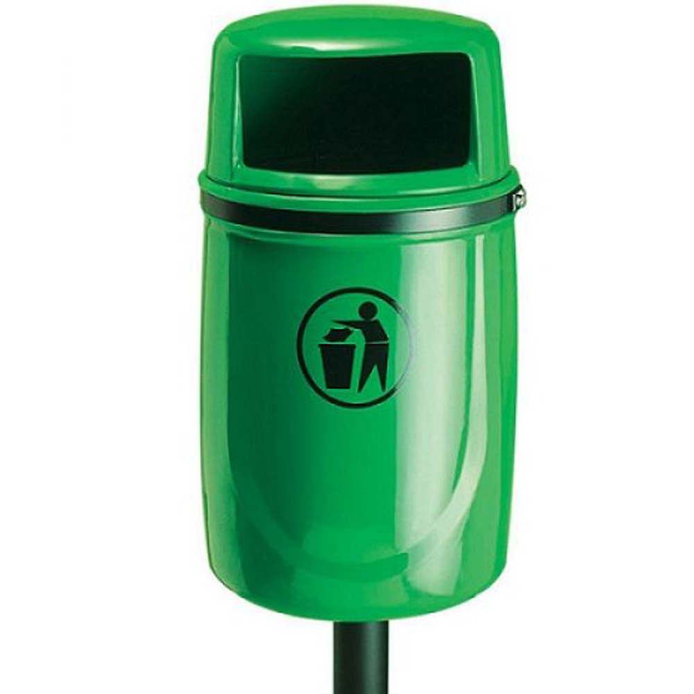 Osprey Post Mountable Litter Bin - 40 Litre - green
