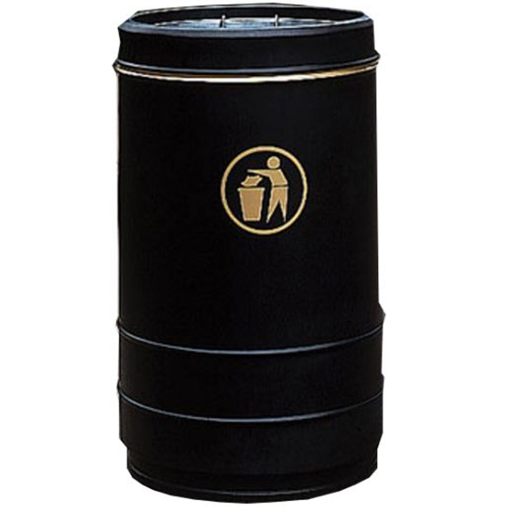 Pickwick Open Top Litter Bin - 90 Litre - black