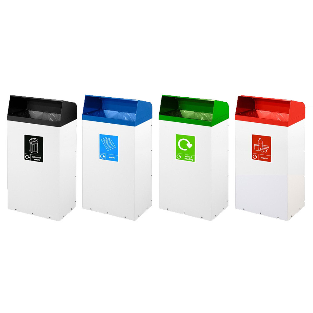 Hooded Open Top Metal Bin  - 60 to 80 Litres