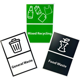 Simpler Recycling A4 Vinyl Bin Stickers - Pack of 3