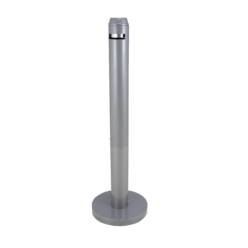 Smokers Pole Cigarette Disposal Bin - silver