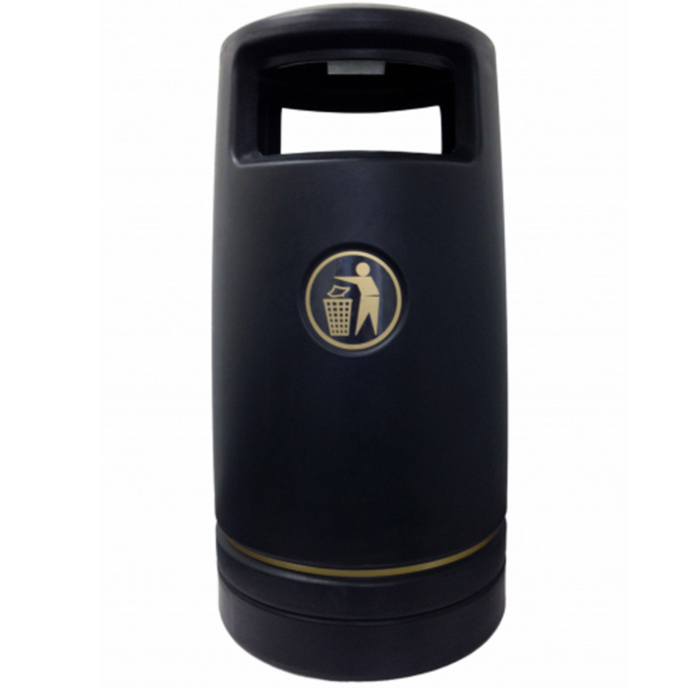 Trojan Litter Bin - 100 Litre Capacity - black