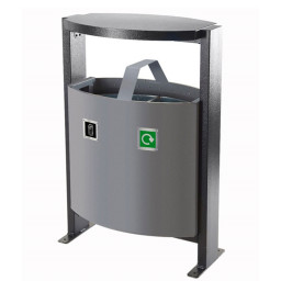 Steel Dual Litter & Recycling Bin - 78 Litre