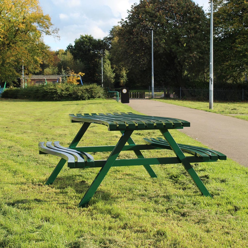 Wave Style Picnic Table - green